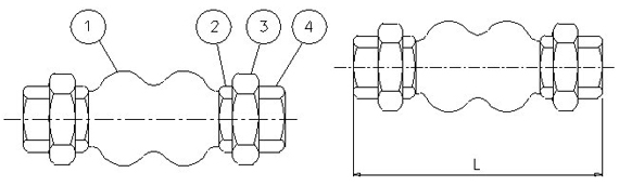 Компенсатор муфтовый Genebre 283006 DN 025 PN 10