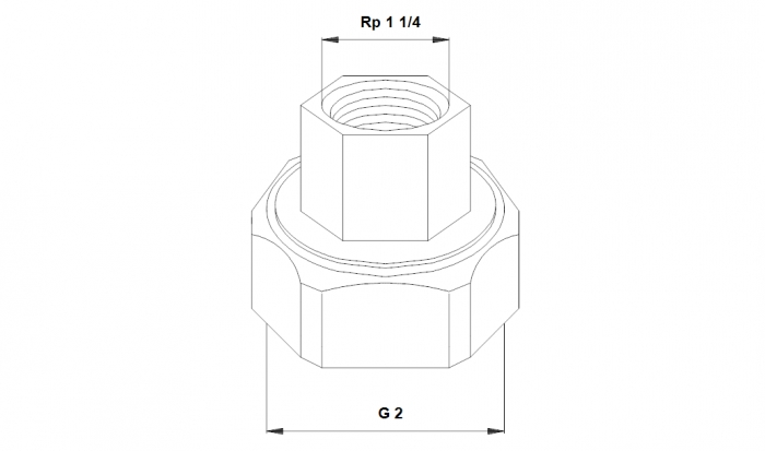 Резьбовое трубное соединение (комплект) G 2  Rp 1  - UP 32-xx (509922)