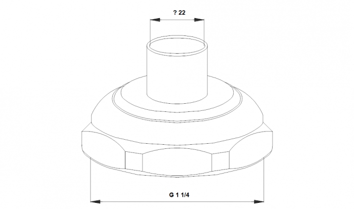 Трубное соединение для пайки (комплект) G 1   22 мм для UP 20-xx (525159)