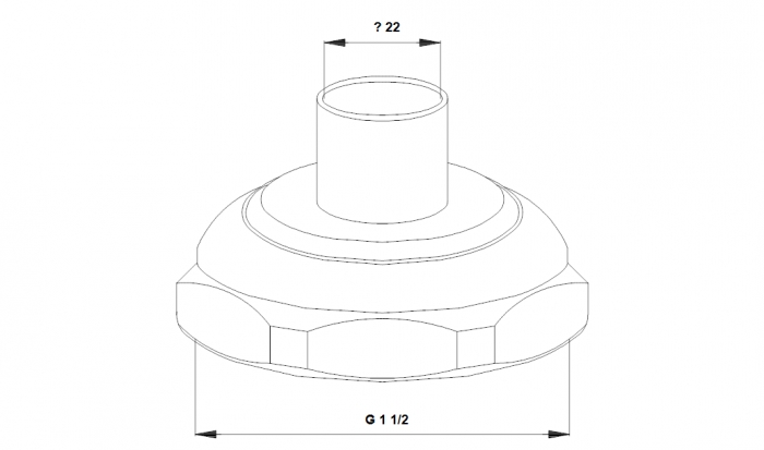 Трубное соединение для пайки (комплект) G 1 ½ × 22 мм - UP 25-xx (00525194)