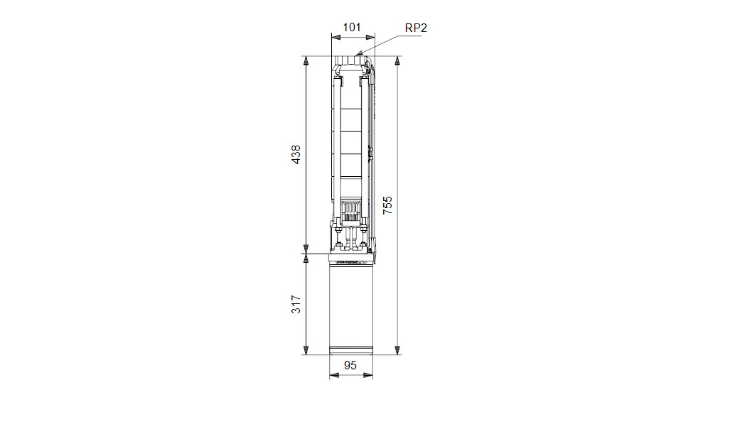 Grundfos SP 9-4 Rp2 4"3X380-415/50 0.75kW