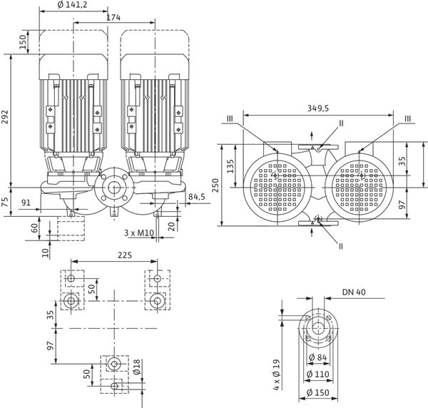 Насос Wilo DPL 40/75-0,12/2 