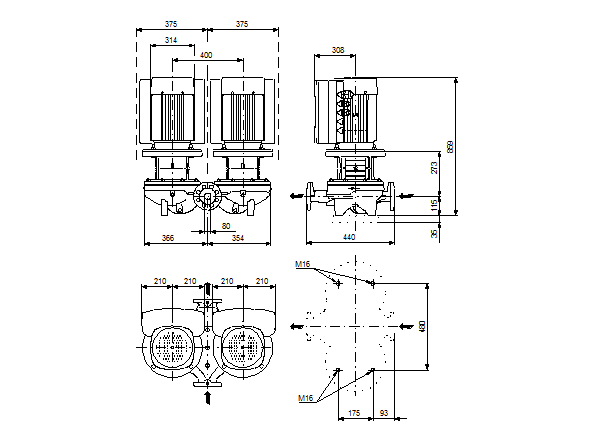 Grundfos TPED 80-400/2 A-F-A-BAQE 3x400 В, 2900 об/мин