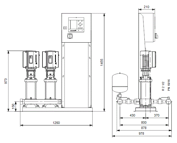 Grundfos Hydro MPC-S 2 CR10-9 U4 A-B-A-GHV