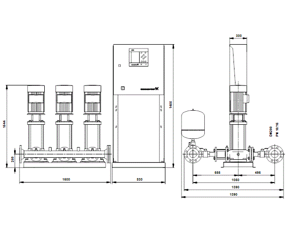 Grundfos Hydro MPC-S 3 CR64-4 U4 D-C-A-GHV