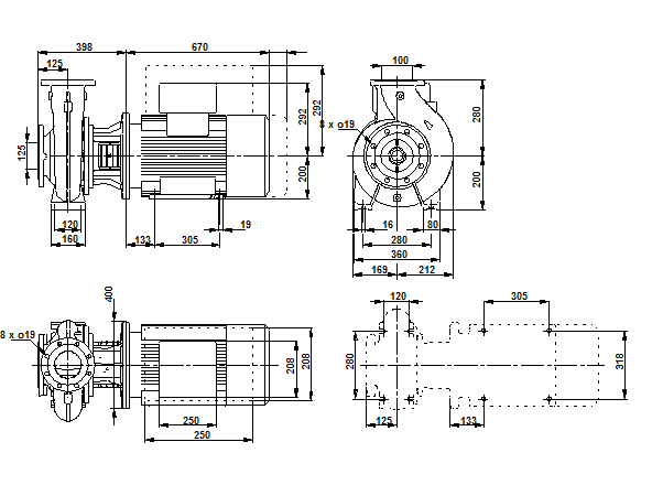 Grundfos NB 100-200/203 A-F-A-BAQE 2900 об/мин