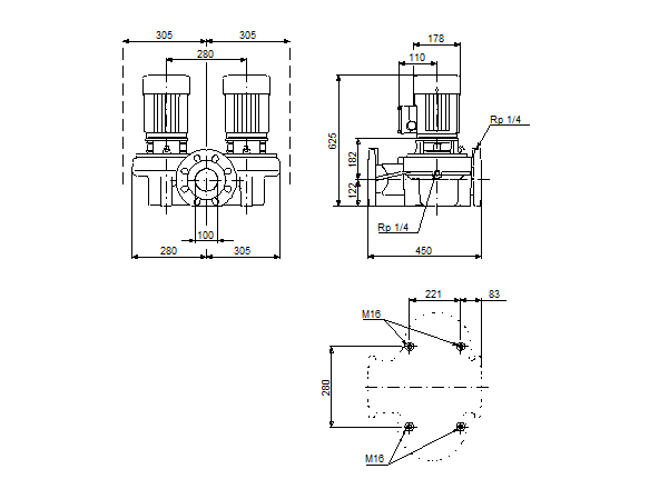 Grundfos TPD 100-60/4 A-F-A-BUBE 3x400 В, 1450 об/мин 