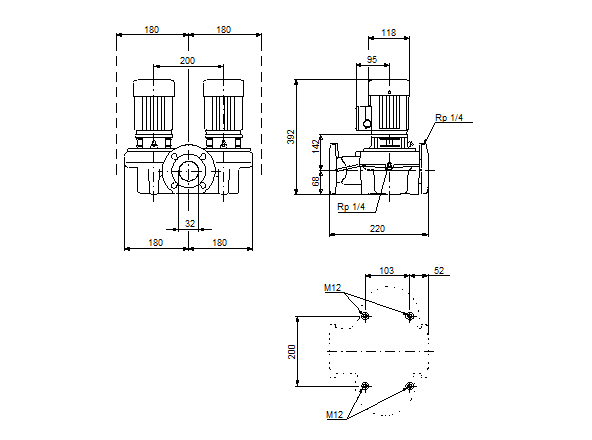 Grundfos TPD 32-30/4 A-F-A-RUUE 3x400 В, 1450 об/мин