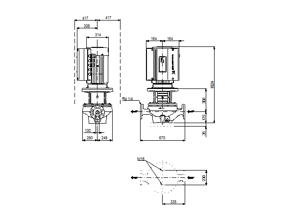 Grundfos TPE 100-370/4-S A-F-A-BAQE 3x400 В, 1450 об/мин   