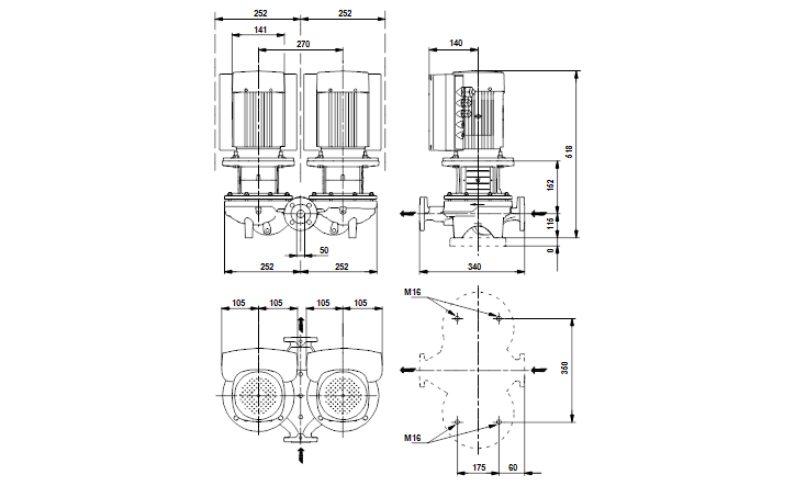 Grundfos TPED 50-160/2-S A-F-A-GQQE