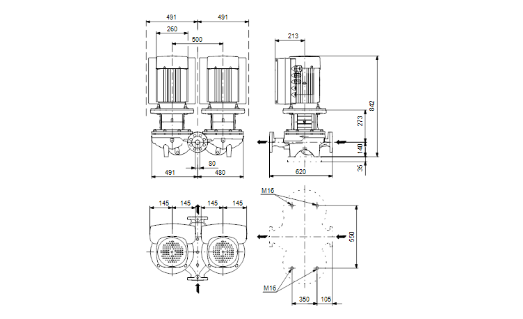 Grundfos TPED 80-270/4-S A-F-A-BAQE 3x400 В, 1450 об/мин  