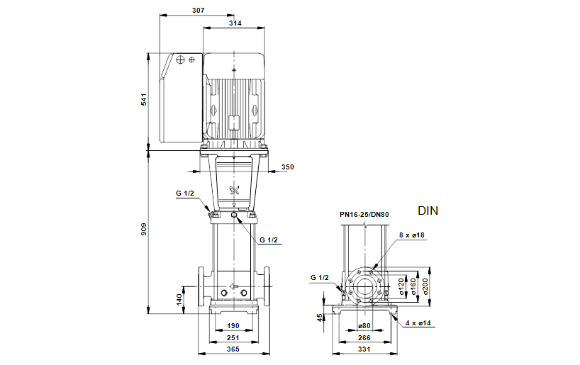 Grundfos CRNE 45-4-2 A-F-A-E-HQQE 3x400 60 HZ