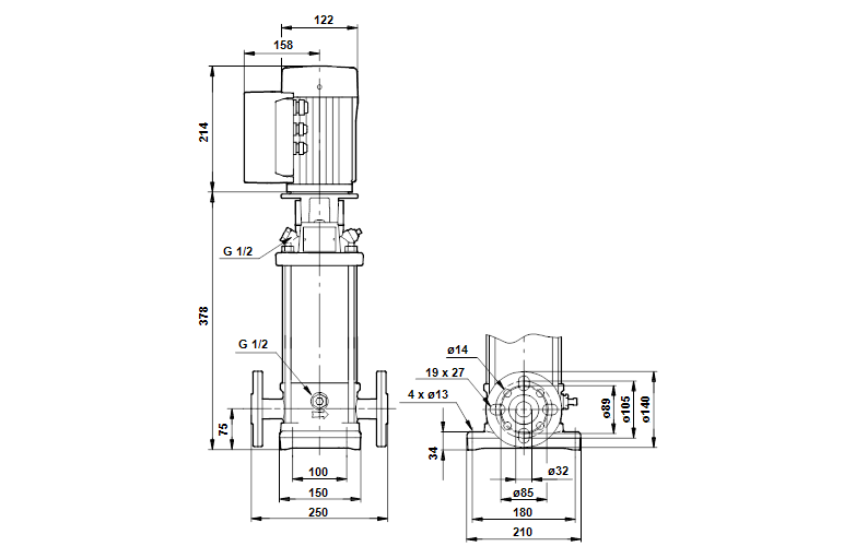 Grundfos CRNE 3-8 A-FGJ-A-E-HQQE 1x200-240 60HZ