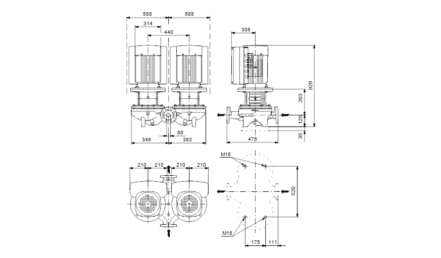 Grundfos TPED 65-720/2-S A-F-A-BAQE 3x400 В, 2900 об/мин