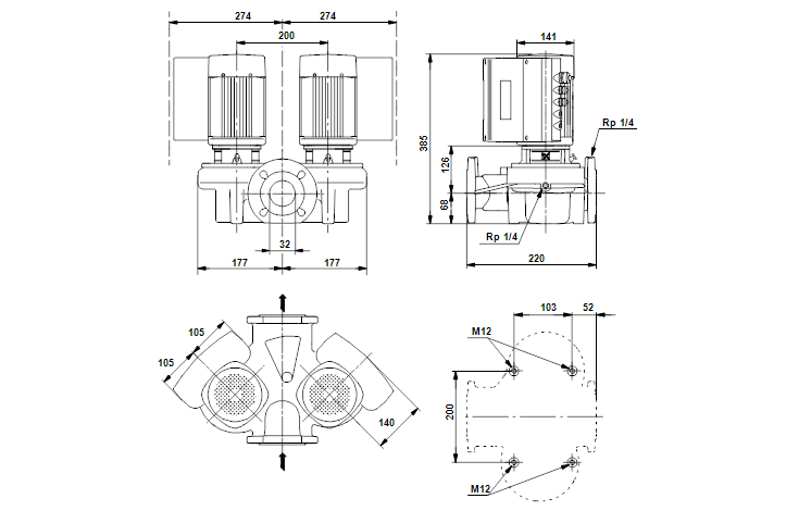 Grundfos TPED 32-120/2-S A-F-A-RUUE