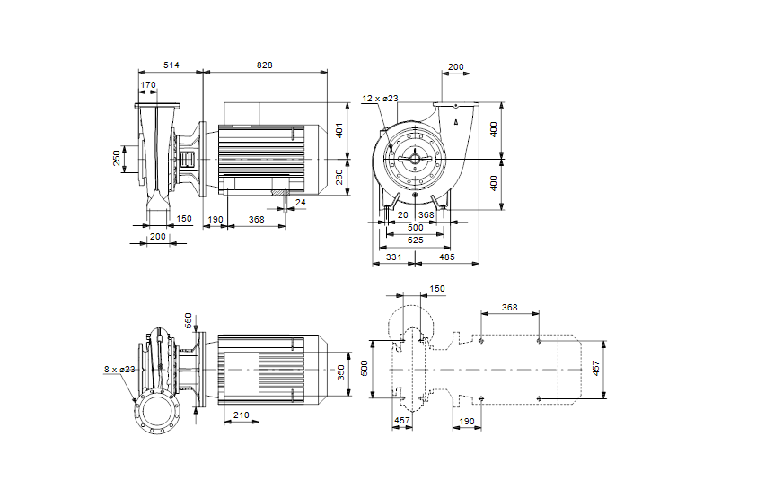 Grundfos NB 200-400/344 A-F-A-BAQE 1450 об/мин