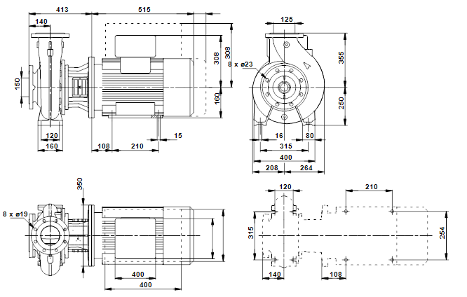 Grundfos NBE 125-250/220 A-F-A-BAQE 1450 об/мин