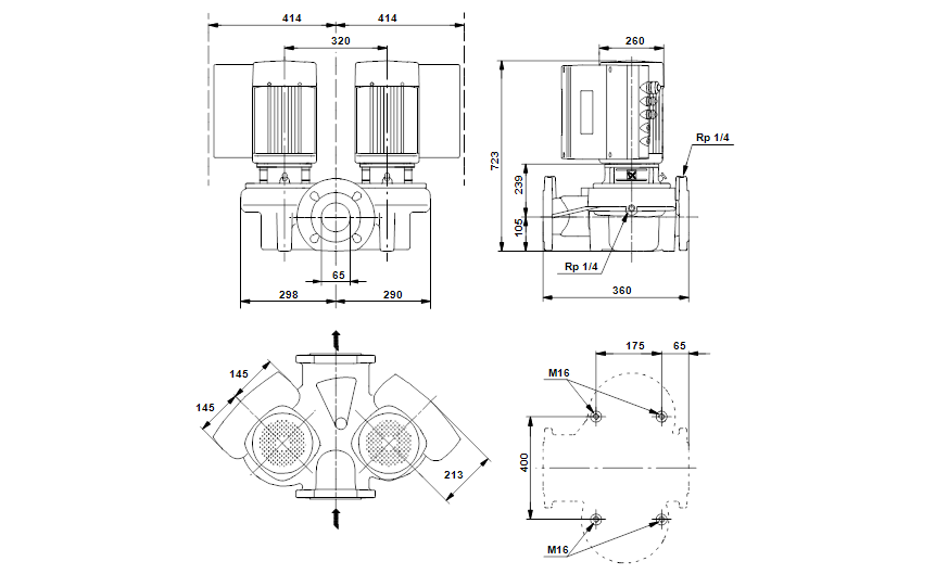 Grundfos TPED 65-410/2-S A-F-A-GQQE 3x400 В, 2900 об/мин