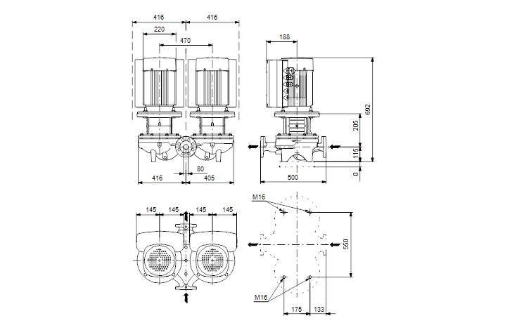 Grundfos TPED 80-170/4-S A-F-A-GQQE 3x400 В, 1450 об/мин