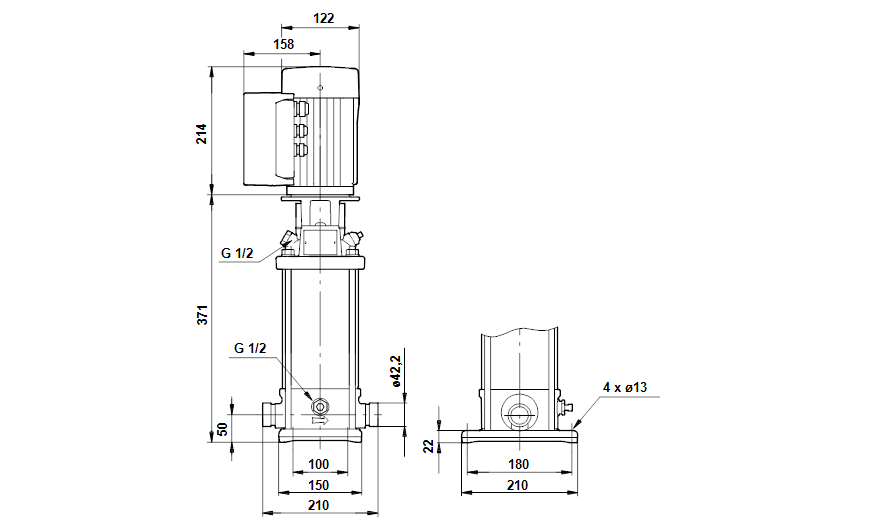 Grundfos CRNE 1-9 N-P-A-E-HQQE 1x200-240 60HZ