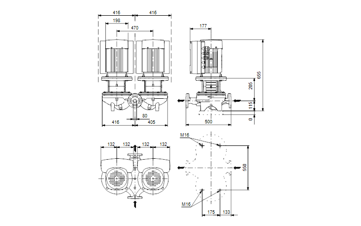 Grundfos TPED 80-150/4-S A-F-A-GQQE 3x400 В, 1450 об/мин