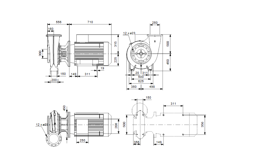 Grundfos NB 250-400/281 A-F-A-BAQE 1450 об/мин