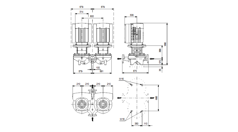 Grundfos TPED 100-250/4-S A-F-A-BAQE 3x400 В, 1450 об/мин