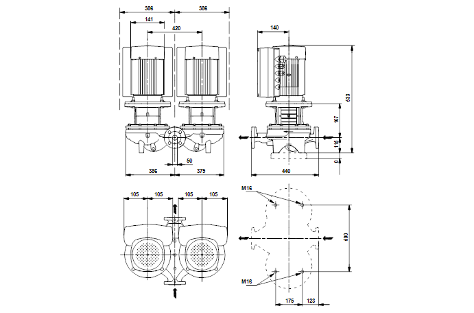 Grundfos TPED 50-110/4-S A-F-A-BAQE