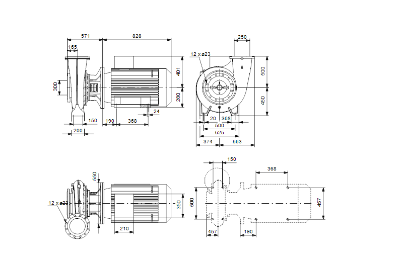 Grundfos NB 250-450/325 A-F-A-BAQE 1450 об/мин