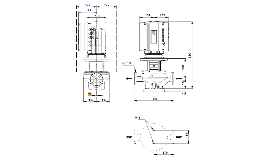 Grundfos TPE 50-290/2 A-F-A-BAQE 3x400 В, 2900 об/мин