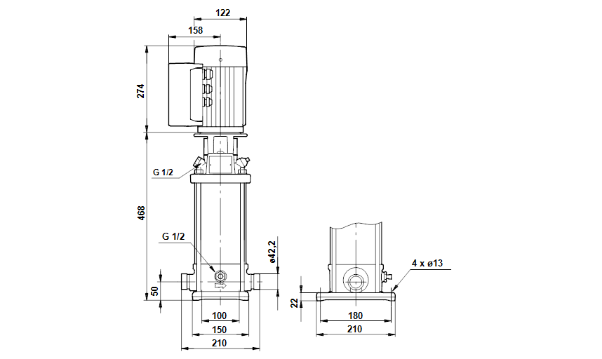 Grundfos CRNE 5-9 A-P-A-E-HQQE 3x380-500 60HZ