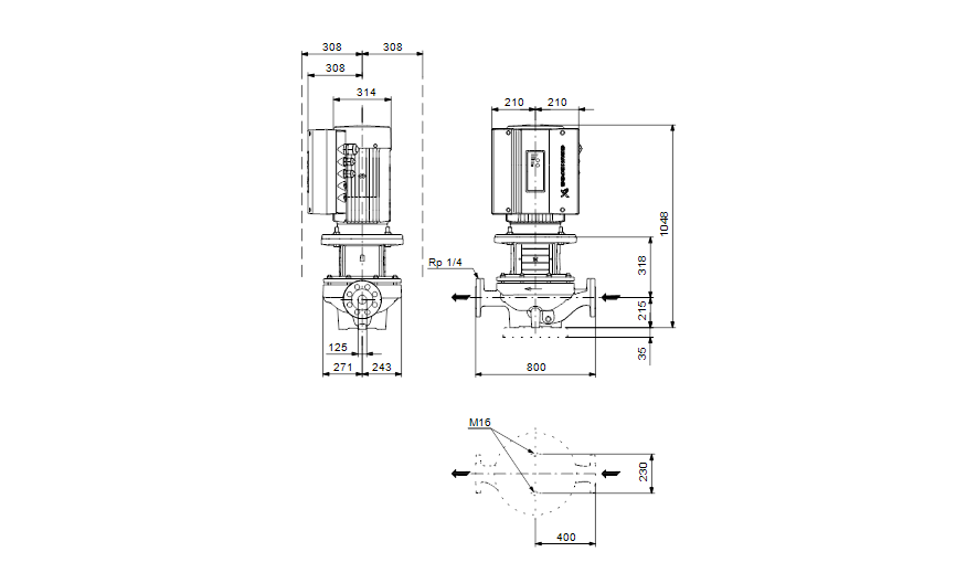 Grundfos TPE 125-210/4