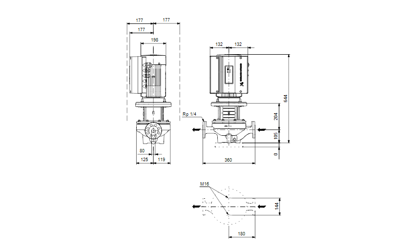 Grundfos TPE 80-180/2 A-F-A-GQQE 3x400 В, 2900 об/мин