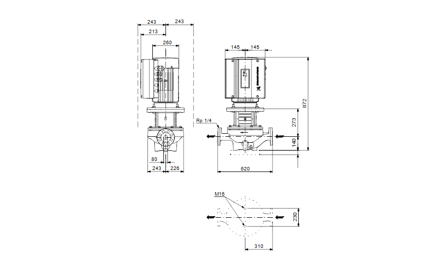 Grundfos TPE 80-270/4 A-F-A-BAQE 3x400 В, 1450 об/мин