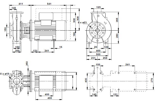 Grundfos NBE 125-315/275 A-F-A-BAQE 1450 об/мин