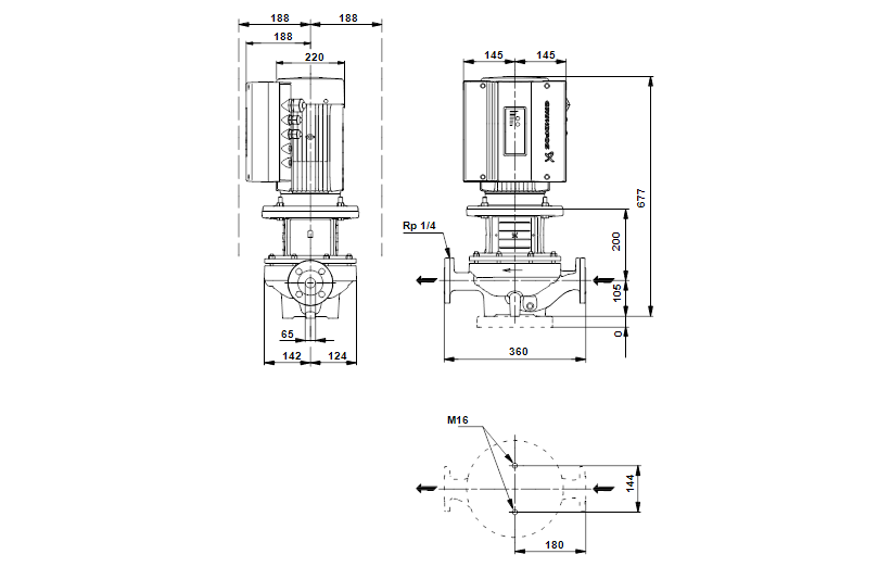 Grundfos TPE 65-340/2 A-F-A-GQQE 3x400 В, 2900 об/мин