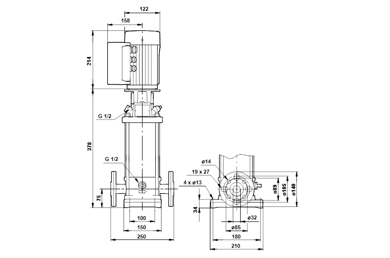 Grundfos CRNE 3-8 N-FGJ-A-E-HQQE 1x200-240 60HZ