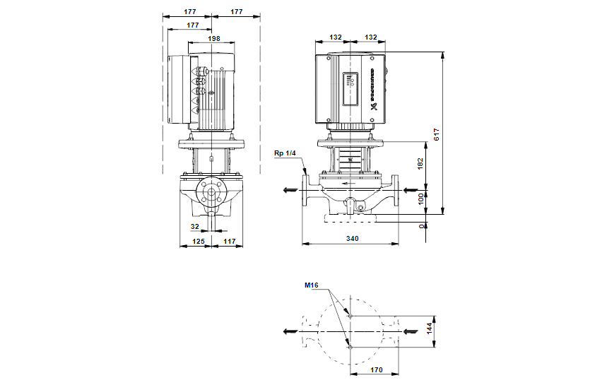 Grundfos TPE 32-380/2 A-O-A-GQQE 3x400 В, 2900 об/мин 