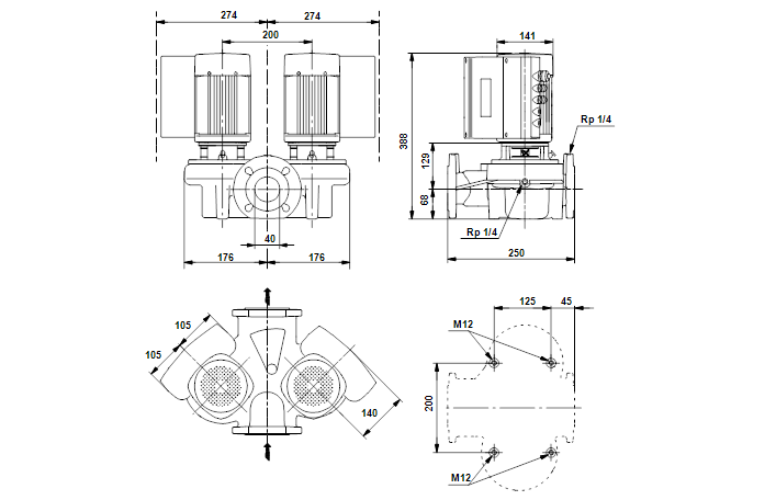 Grundfos TPED 40-120/2-S A-F-A-BUBE