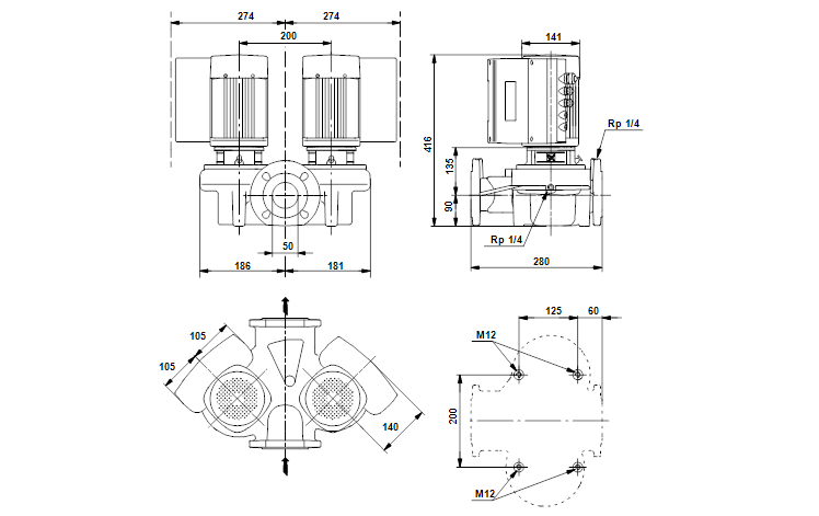 Grundfos TPED 50-30/4-S A-F-A-RUUE