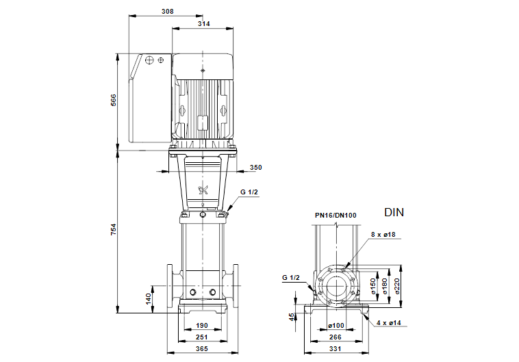 Grundfos CRNE 64-2-1 N-F-A-E-HQQE 3x400 60 HZ