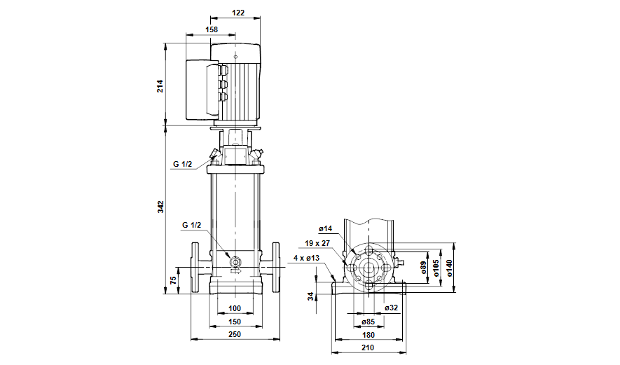 Grundfos CRNE 5-4 N-FGJ-A-E-HQQE 1x200-240 60HZ