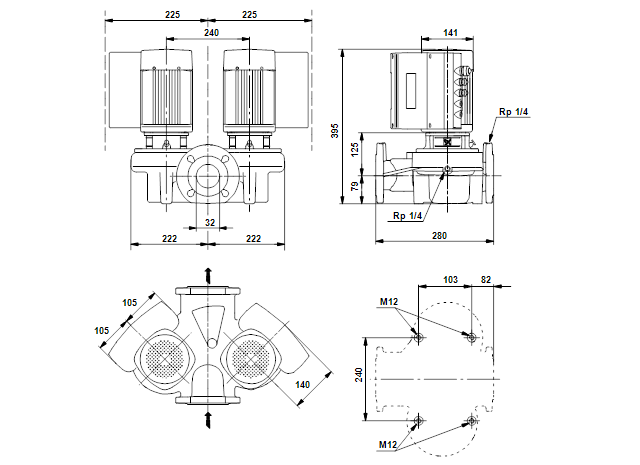 Grundfos TPED 32-40/4-S A-F-A-BUBE