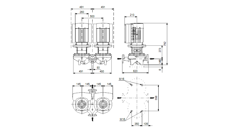 Grundfos TPED 80-240/4-S A-F-A-BAQE 3x400 В, 1450 об/мин