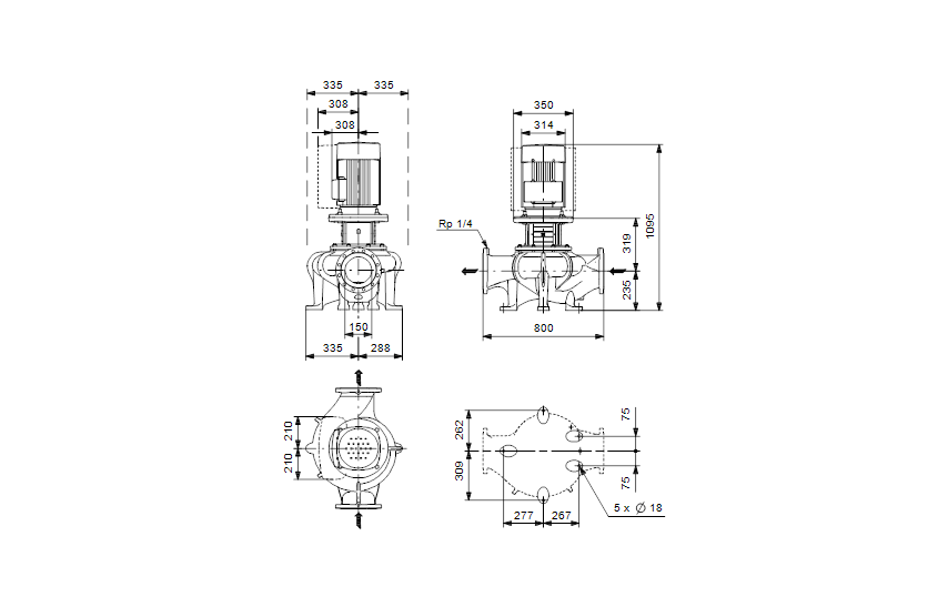 Grundfos TPE 150-260/4 A-F-A-BAQE 3x400 В, 1450 об/мин