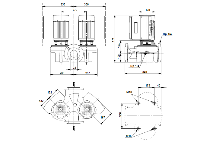 Grundfos TPED 32-250/2-S A-F-A-GQQE