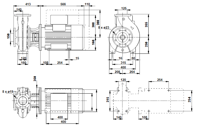 Grundfos NBE 125-250/236 A-F-A-BAQE 1450 об/мин