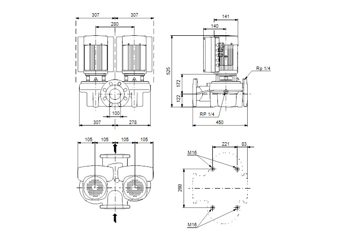 Grundfos TPED 100-30/4-S A-F-A-BUBE