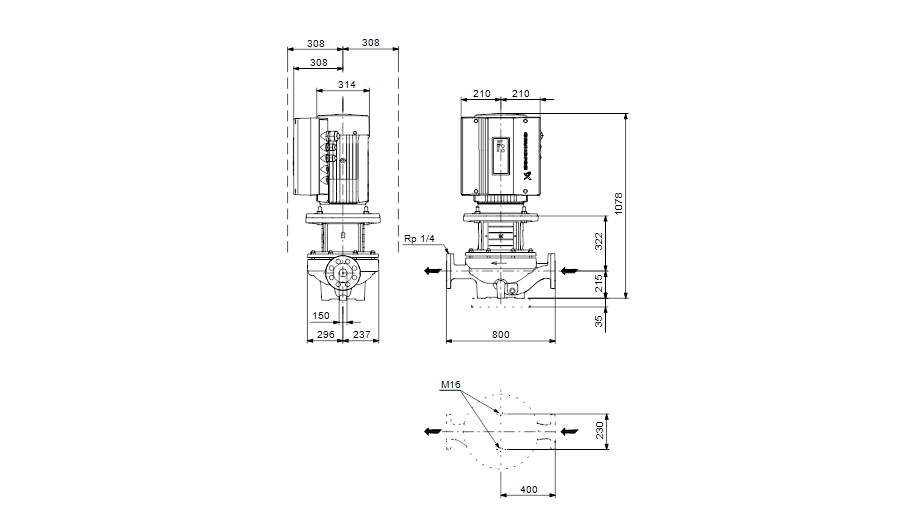 Grundfos TPE 150-220/4 A-F-A-BAQE 3x400 В, 1450 об/мин