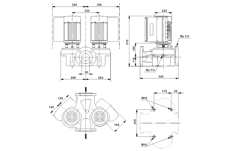 Grundfos TPED 50-360/2-S A-F-A-GQQE 3x400 В, 2900 об/мин